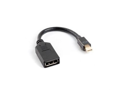 ADAPTADOR LANBERG DISPLAYPORT MINI MACHO A DISPLAYPORT HEMBRA CABLE 10 CM NEGRO