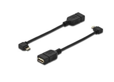 CABLE DIGITUS ADAPTADOR USB 2.0 OTG tipo micro B - A M/F 0.15m right angle sw