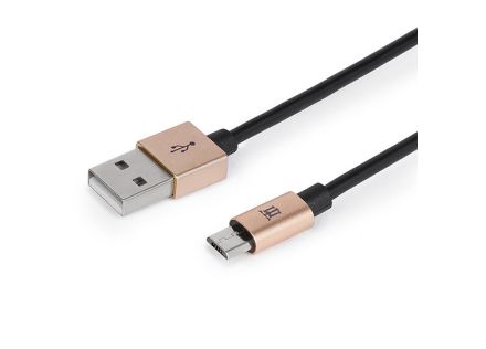 CABLE MAILLON PREMIUM MICRO USB 2.4 ALUMINIO DORADO 1M