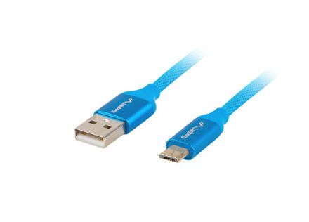 CABLE USB LANBERG 2.0 MACHO/MICRO USB MACHO QUICK CHARGE 3.0 1M AZUL