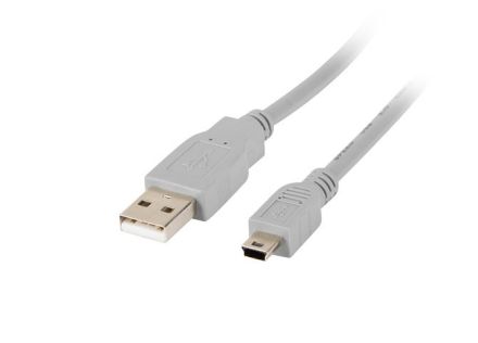 CABLE USB LANBERG 2.0 MACHO/MINI USB MACHO 1.8M GRIS