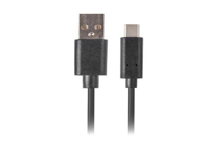 CABLE USB LANBERG 2.0 MACHO/USB C MACHO QUICK CHARGE 3.0 0.5M NEGRO