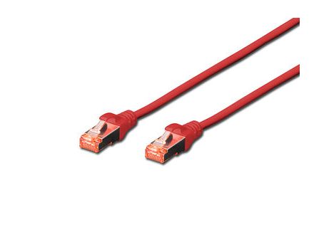 CABLE DIGITUS S-FTP CAT 6 Cu LSZH AWG 27/7 LENGHT 0.25M 10 PCS ROJO