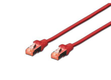 CABLE DIGITUS S-FTP CAT 6 CU LSZH AWG 27/7 LENGHT 0.5M 10 PCS ROJO