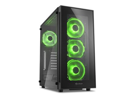 CAJA SHARKOON TG5 ATX 2XUSB3.0 2XUSB2.0 SIN FUENTE VERDE