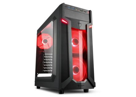 CAJA SHARKOON VG6-W ATX 2XUSB3.0 SIN FUENTE RED