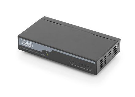 SWITCH DIGITUS RJ45 GB 10/100/1000 BASE-T FANLESS DESKTOP