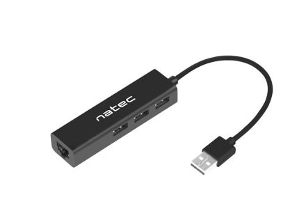 ADAPTADOR NATEC DRAGONFLY USB 2.0 A RJ45 GIGABIT CON 3XUSB 2.0