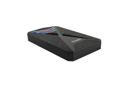 CAJA EXTERNA TQE-2550RGB 2,5" 9,5 MM SATA USB 3.0/3.1 RGB