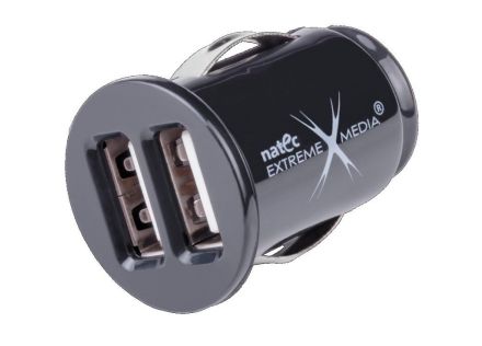 CARGADOR COCHE NATEC MINI 2XUSB 2.1A 12 24V NEGRO