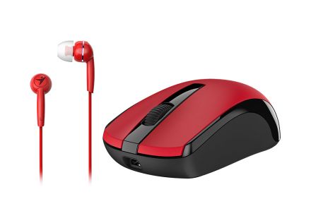 RATON GENIUS MH8100 ROJO REGALO AURICULAR