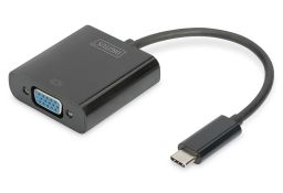 CONVERSOR HUB DIGITUS VIDEO USB TIPO C A VGA FULL HD 1080P 19,5 CM NEGRO