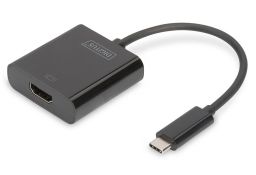 CONVERSOR HUB DIGITUS VIDEO USB TIPO C A HDMI 4K 30HZ NEGRO