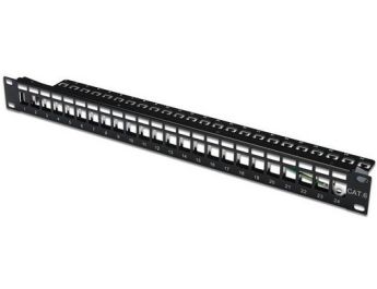 PATCH PANEL DIGITUS 24 PUERTOS 1U APANTALLADO NEGRO