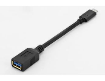 CABLE DIGITUS ADAPTADOR USB OTG TIPO C - A M/F 0,15M 3A 5GB 3.0 VERSION NEGRO