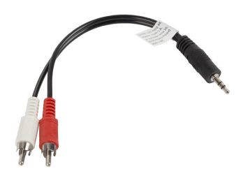 CABLE ESTEREO LANBERG JACK 3.5MM/2X RCA MACHO 20CM