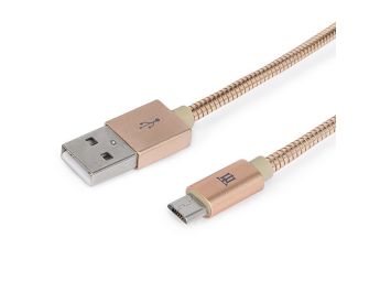 CABLE MAILLON PREMIUM MICRO USB 2.4 METAL DORADO 1M