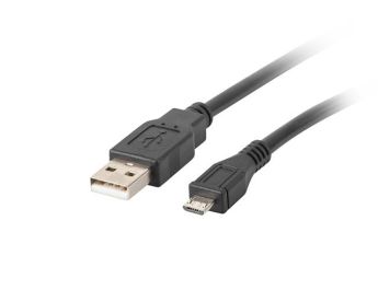 CABLE USB LANBERG 2.0 MACHO A MICRO USB MACHO 0.5M NEGRO