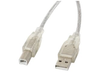 CABLE IMPRESORA LANBERG USB MACHO/USB MACHO FERRITA 3M TRANSPARENTE