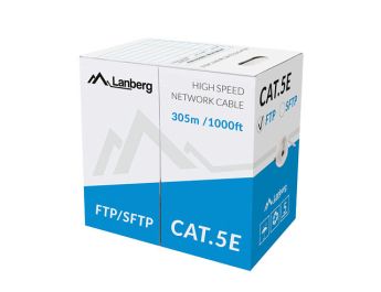 BOBINA CAT.5E LANBERG FTP RJ45 TRENZADO CCA AWG24 305M GRIS