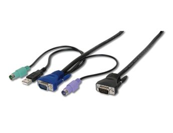 CABLE KVM DIGITUS VGA 2XPS/2 USB HDDB15/M 2 x MiniDIN6/M 1,8M