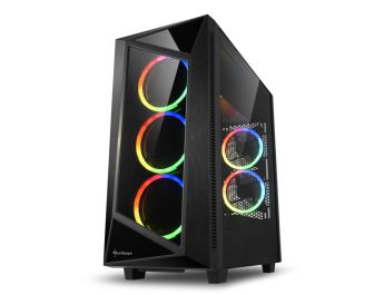 CAJA ATX SHARKOON REV200 2XUSB3.0 RGB SIN FUENTE NEGRO