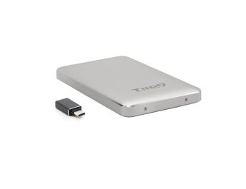 CAJA EXTERNA TOOQ TQE-2531S 2,5" 9,5 MM USB 3.1 GEN1 USB-C PLATA